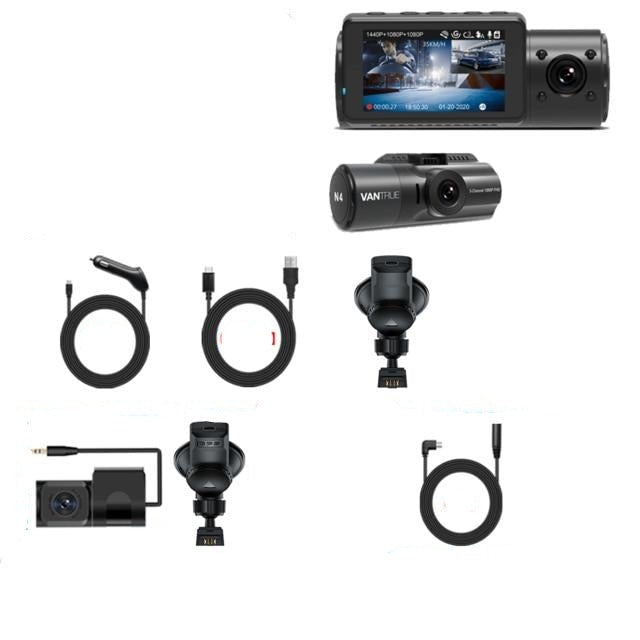 4K Car Video Recorder 3 in 1 GPS DVR Dashcam Rear View Camera