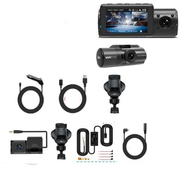 4K Car Video Recorder 3 in 1 GPS DVR Dashcam Rear View Camera