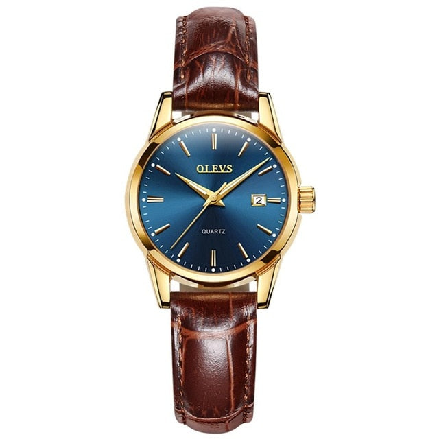 Quartz Waterproof Leather Strap Fashion Women Watch