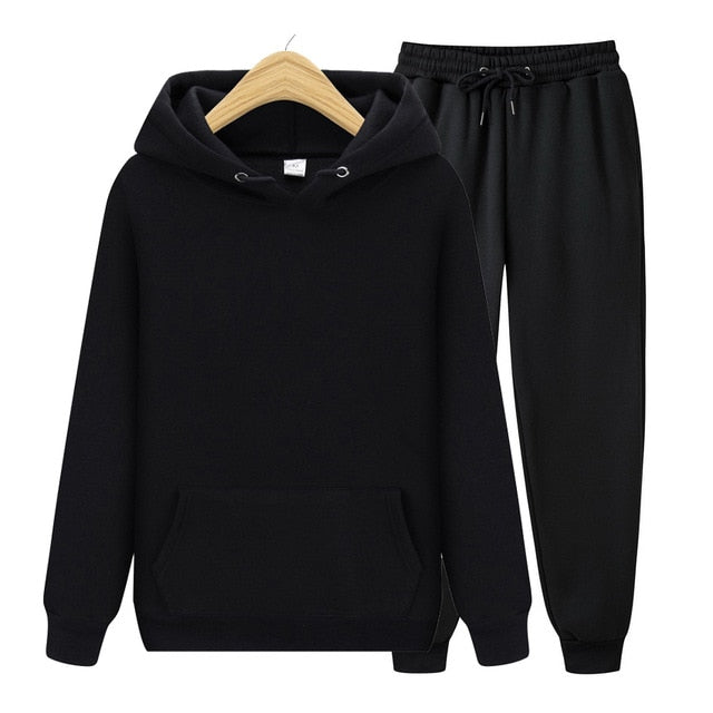Men's Sets Hoodies+Pants Autumn Winter Hooded Sweatshirt Sweatpants