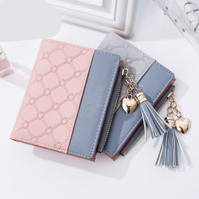 Women Short Leather Purse Card Holder Ultra-thin Zipper Wallet Female Zipper Purse