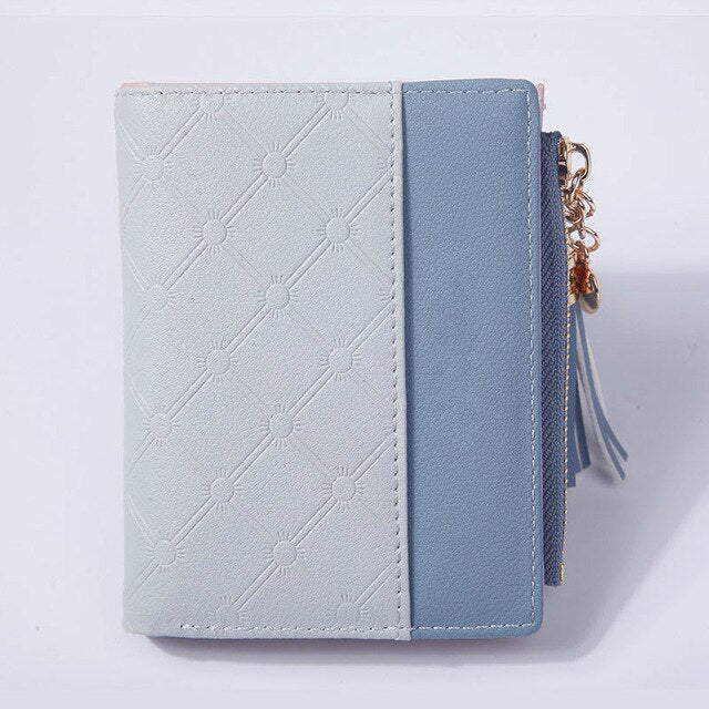 Women Short Leather Purse Card Holder Ultra-thin Zipper Wallet Female Zipper Purse
