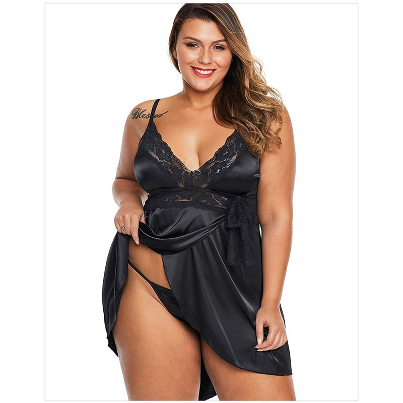 Ladies Sleeveless Nighties V-neck Nightgown Women Plus Size Nightdress