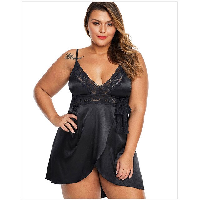 Ladies Sleeveless Nighties V-neck Nightgown Women Plus Size Nightdress