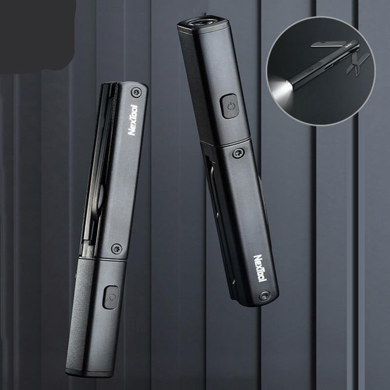 Multifunctional Tools 3 in 1 Scissors Knife USB Rechargeable Flashlight