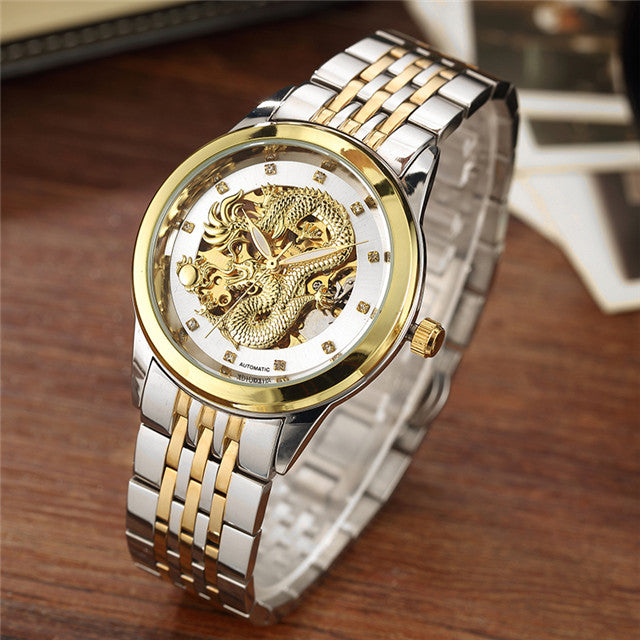 Luxury Dragon Skeleton Automatic Mechanical Watches For Men
