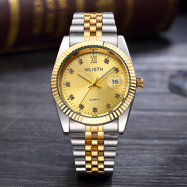 Women men Diamond water resistant Watch