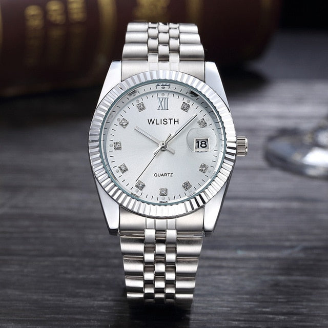 Women men Diamond water resistant Watch