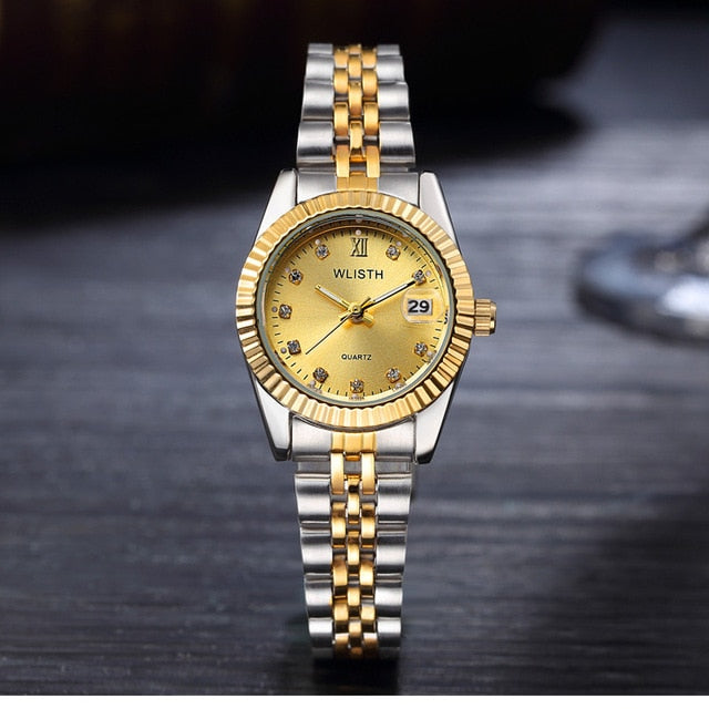 Women men Diamond water resistant Watch