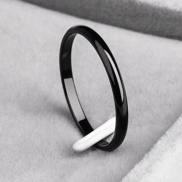 Anti-allergy Smooth Couples Rings for Man or Woman