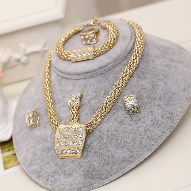 Dubai Gold Crystal women's Jewelry set