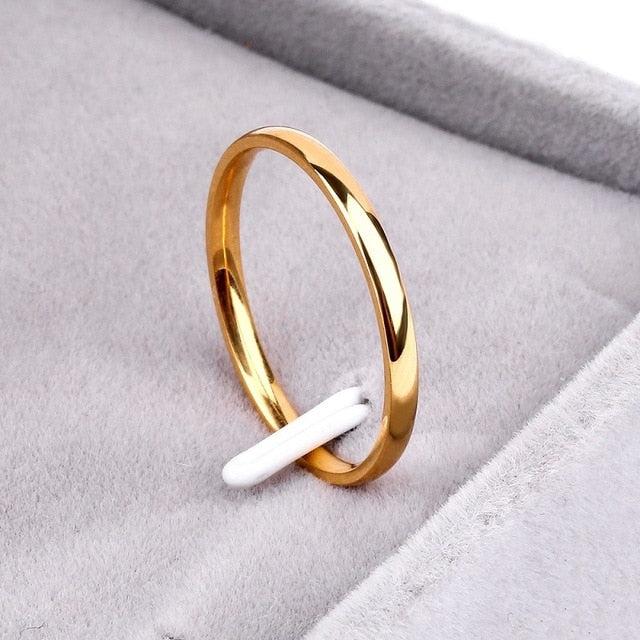 Anti-allergy Smooth Couples Rings for Man or Woman