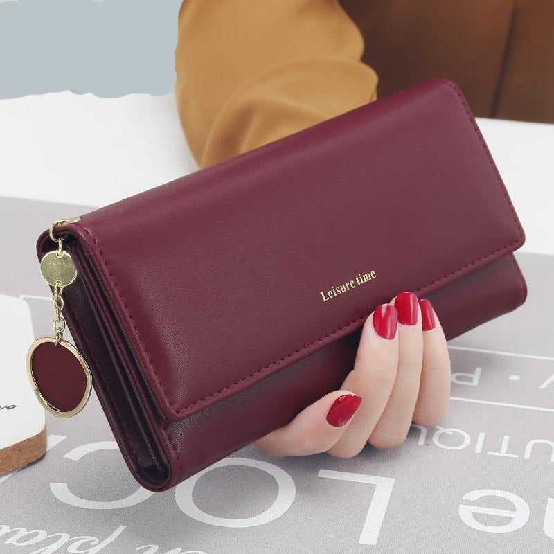 Fashion Fresh PU leather  Long Style Multi-functional women's wallet Purse