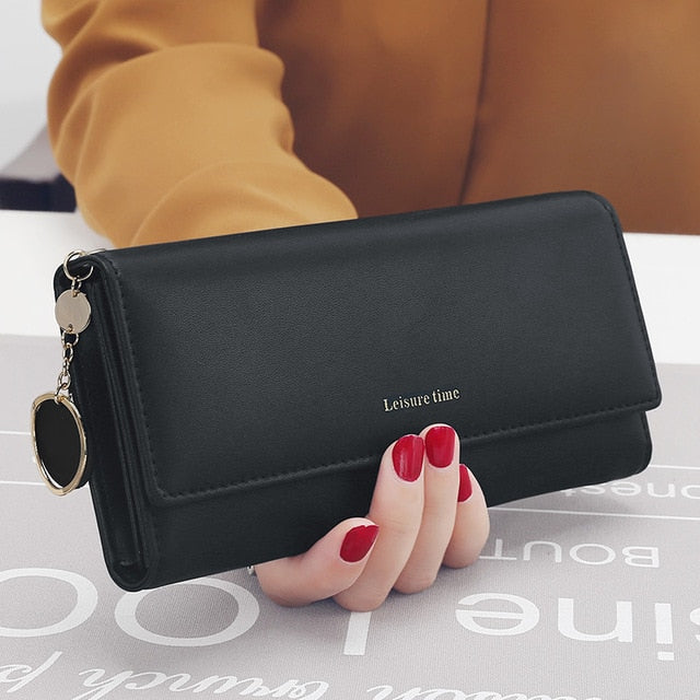 Fashion Fresh PU leather Long Style Multi-functional women's wallet Purse