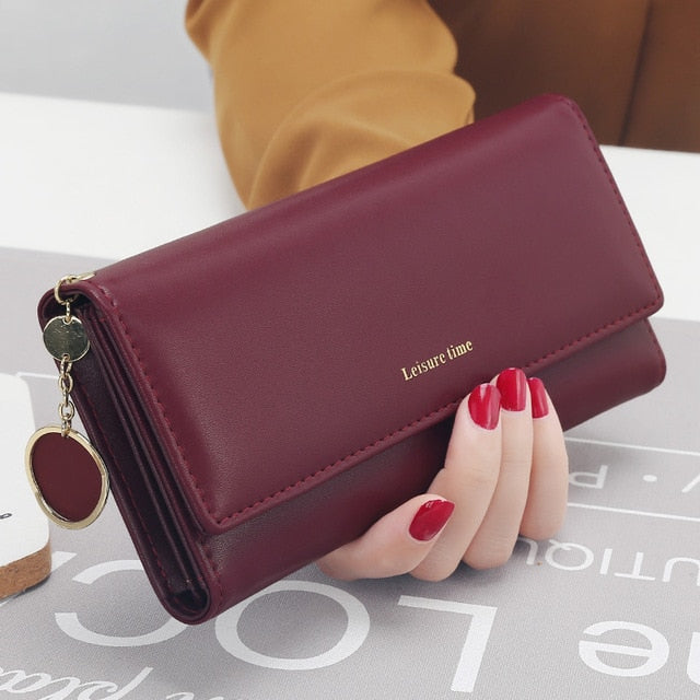 Fashion Fresh PU leather Long Style Multi-functional women's wallet Purse