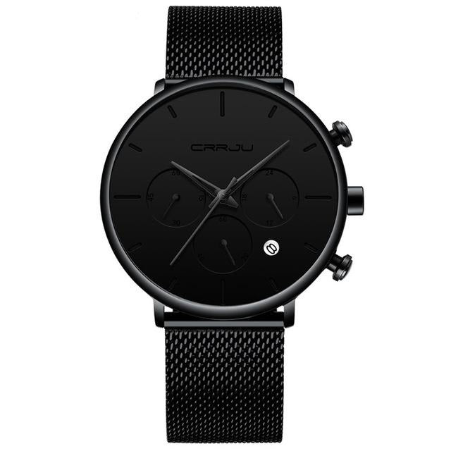 Business Dress Luxury Casual Waterproof Sport Quartz Slim Mesh Watch for men