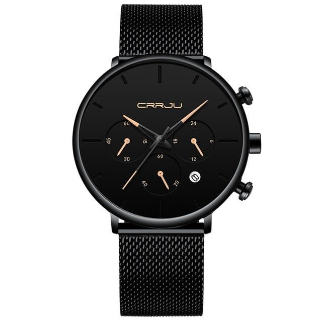 Business Dress Luxury Casual Waterproof Sport Quartz Slim Mesh Watch for men