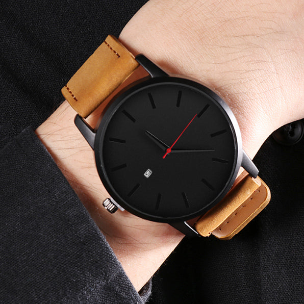 Fashion Leather Quartz Casual Sports Male Wristwatch