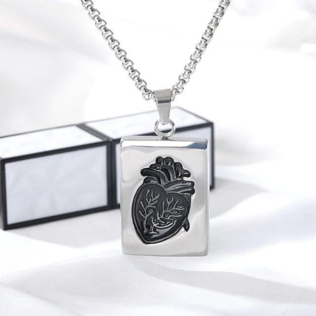 Fashion Puzzle Couple Anatomical Heart women Necklace