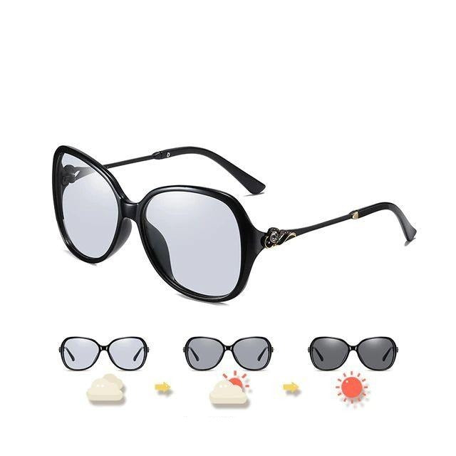 Women Chameleon Oversized  Polarized Female Photochromic Sunglasses