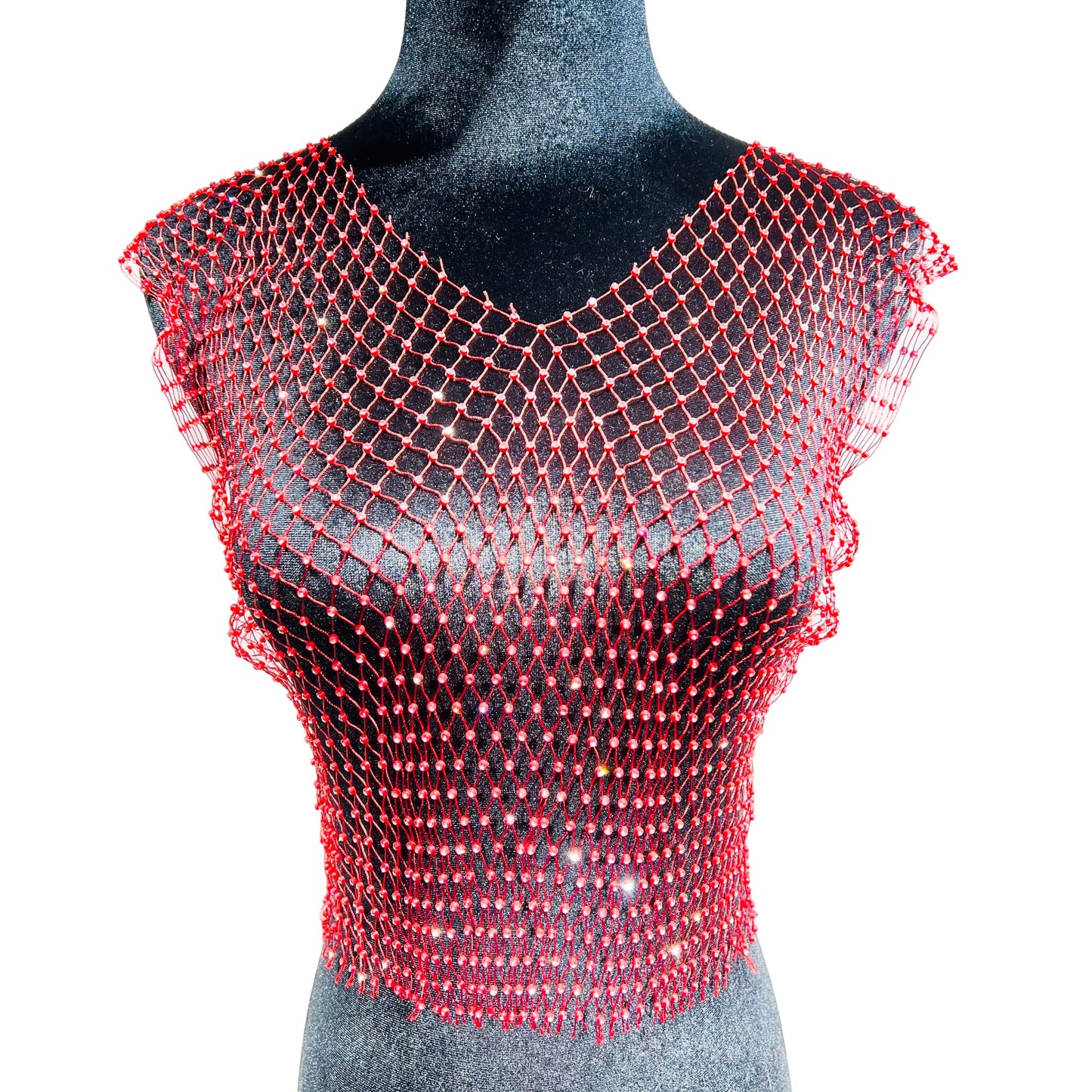 Mesh Crop Tops Summer  Fashion Party See Through  Backless Top