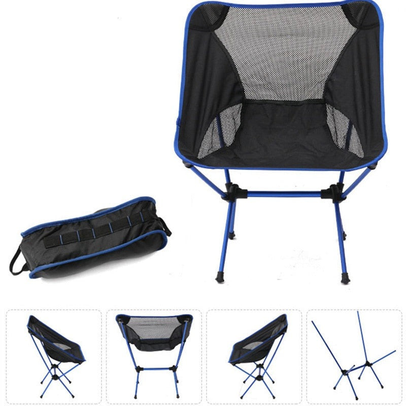 Detachable Portable  Outdoor Camping Chairs Beach Folding Moon Chair