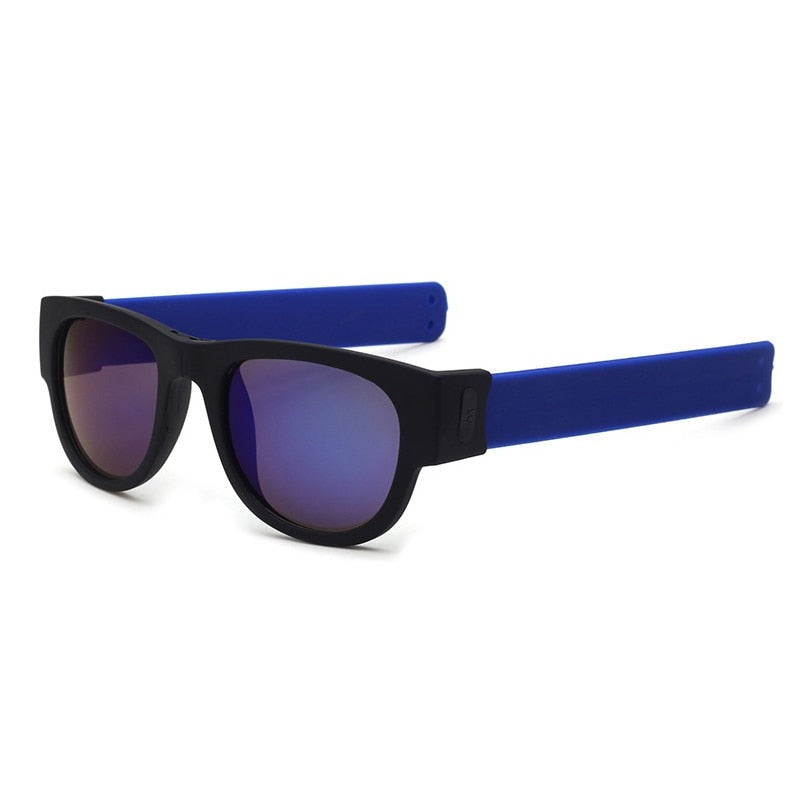Mirror Men Polarized Folding Sunglasses Slap Sport Foldable Wristband Shades