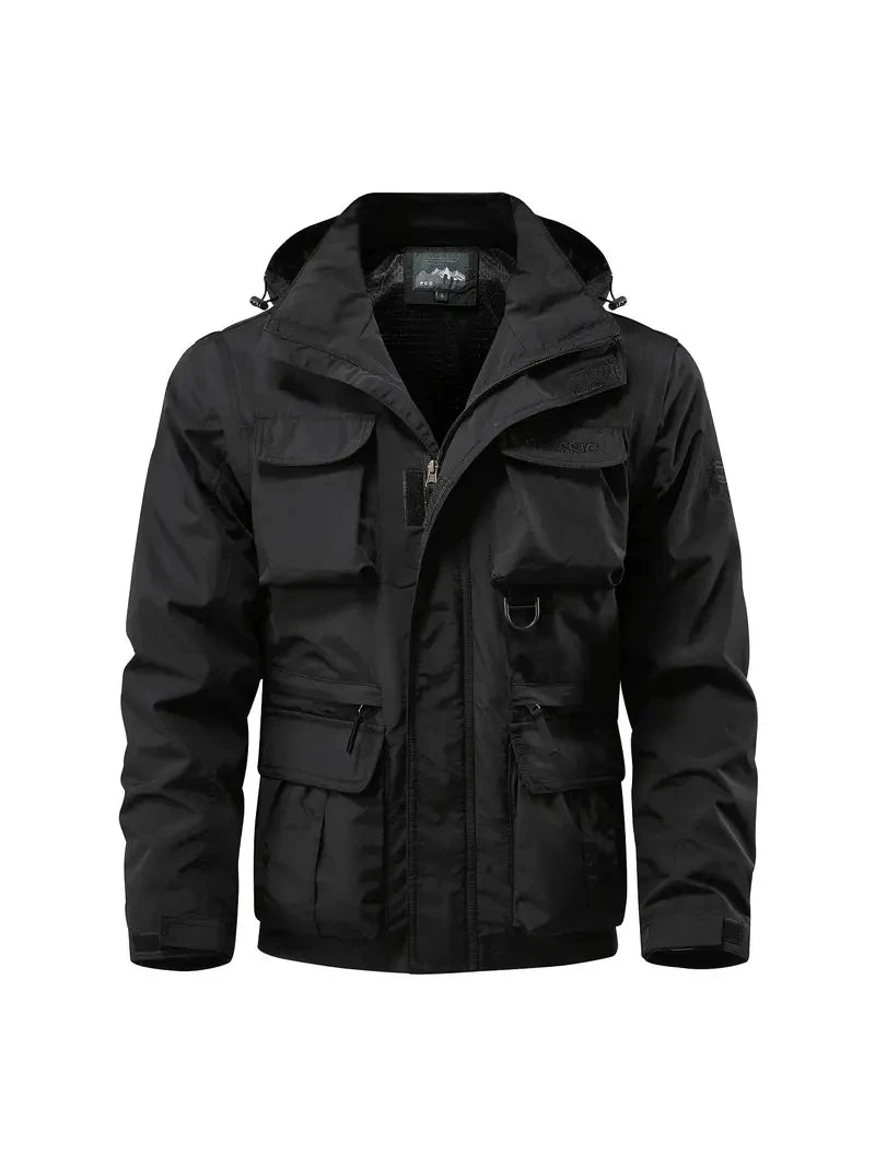 Detachable windproof sleeved hooded jacket suitable for outdoor activities