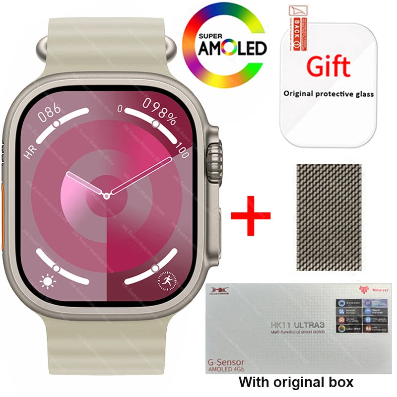 AMOLED  Bluetooth Network Call Clock NFC Compass Smart Watch