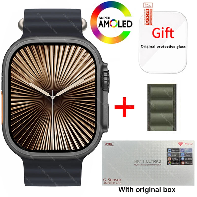 AMOLED  Bluetooth Network Call Clock NFC Compass Smart Watch