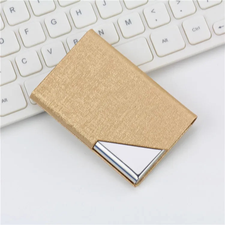 Business Card Holder with Magnetic PU Leather Stainless Steel Business Card Case