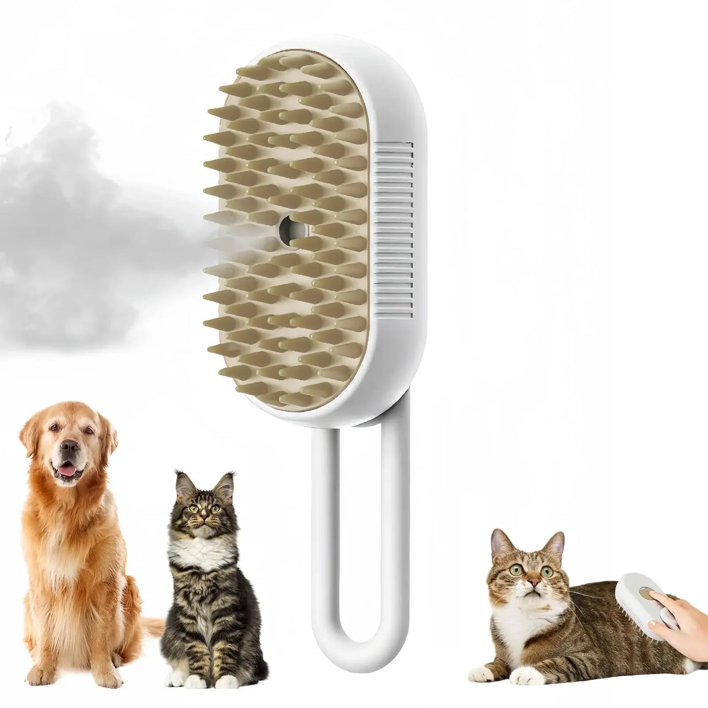 Cat Dog Pet  Massage Steam Spray Folding Rotatable Floating  Hair Removal Brush Comb