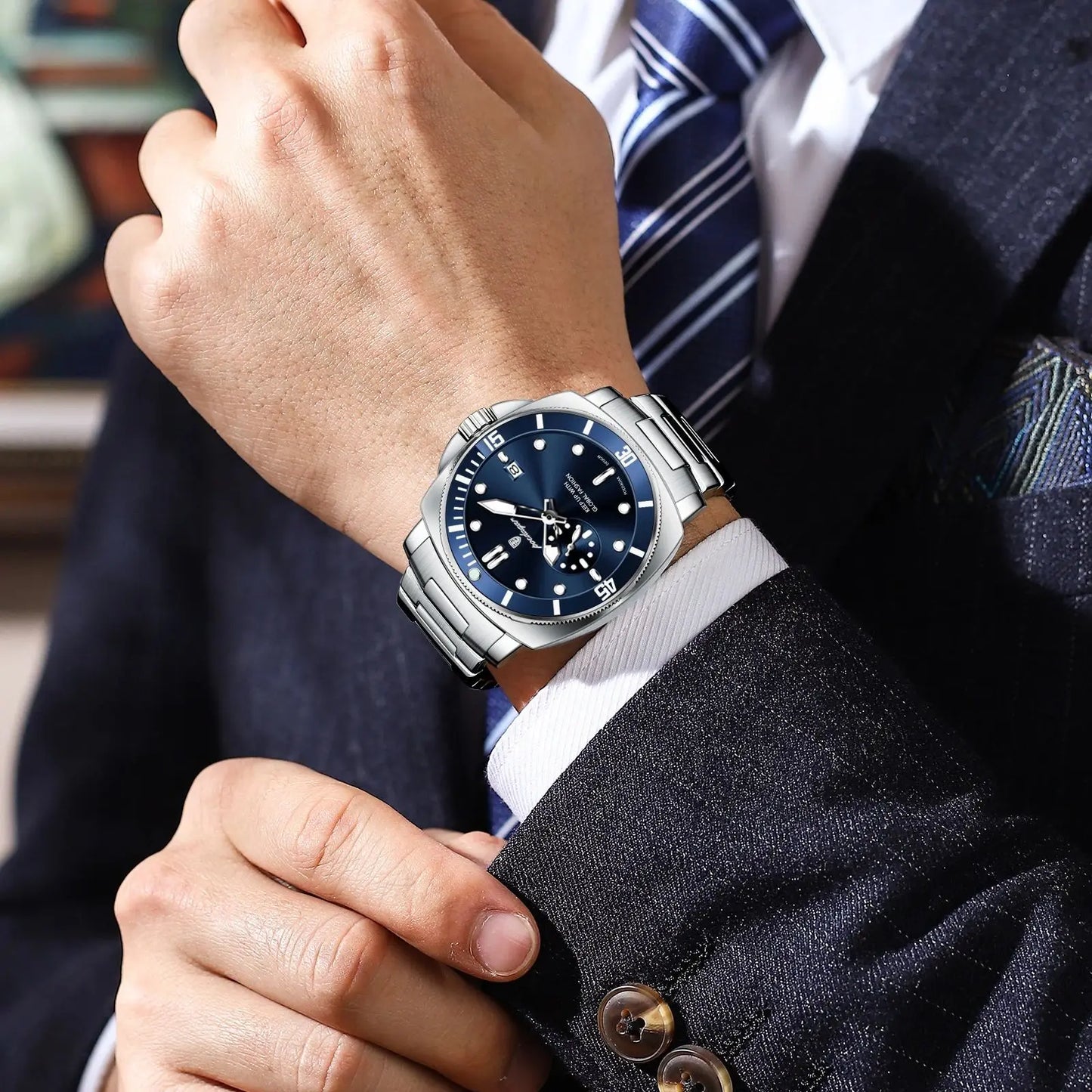 POEDAGAR Luxury Sports  Wristwatch Luminous Waterproof  Men Business watch