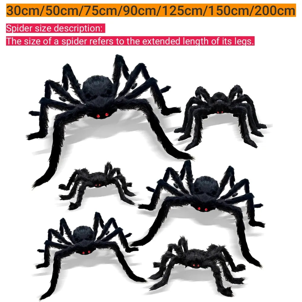 200cm Halloween Spiders Outdoor Decoration Halloween Plush Spiders Giant Spider