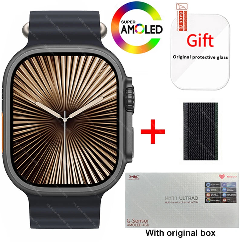 AMOLED  Bluetooth Network Call Clock NFC Compass Smart Watch