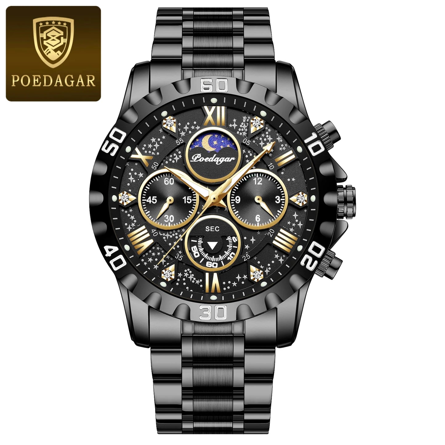 POEDAGAR Luxury Military Watch for Men Sport Quartz Man Wristwatch