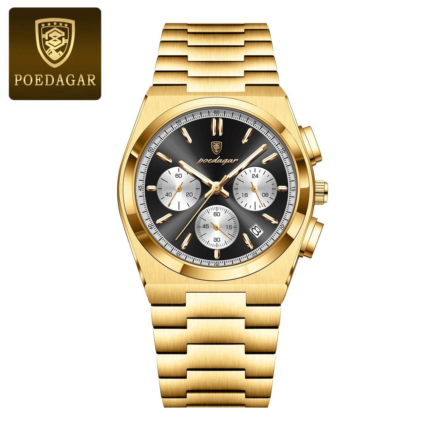 POEDAGAR Luxury Man Quartz Watch Sport MilitaryWaterproof Luminous  Men Watch