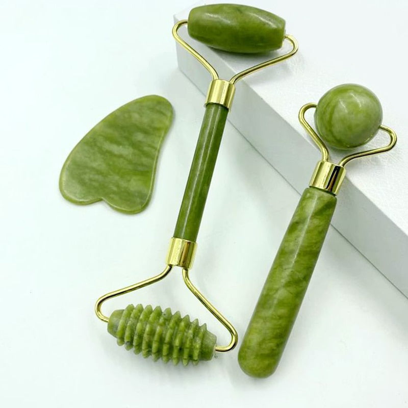 Natural Jade Roller Massager for Face Body Back Foot Massage Roller Facial