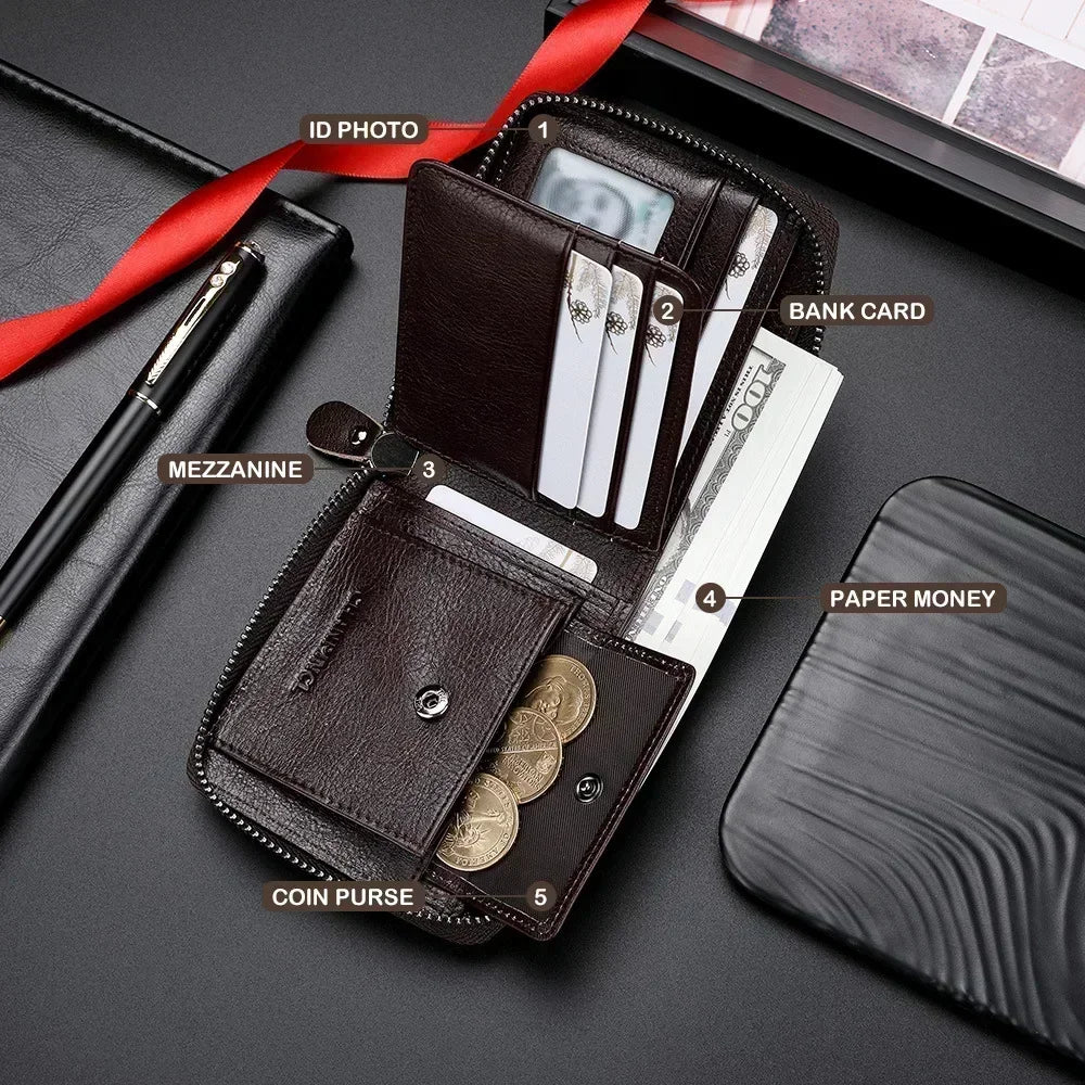 Echtes Rindsleder Brieftaschen für Männer Marken Luxus Karte Brieftasche Männer Cowhide leather wallet