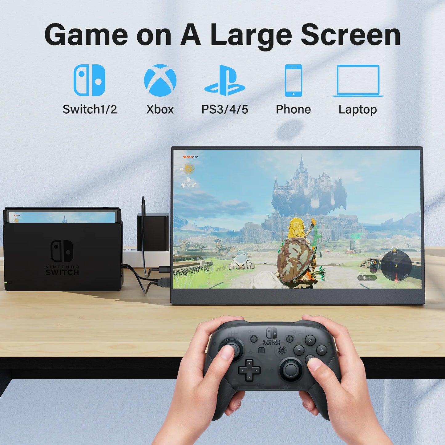 Amoudo 15.6” 1080P FHD Portable IPS LCD Monitor