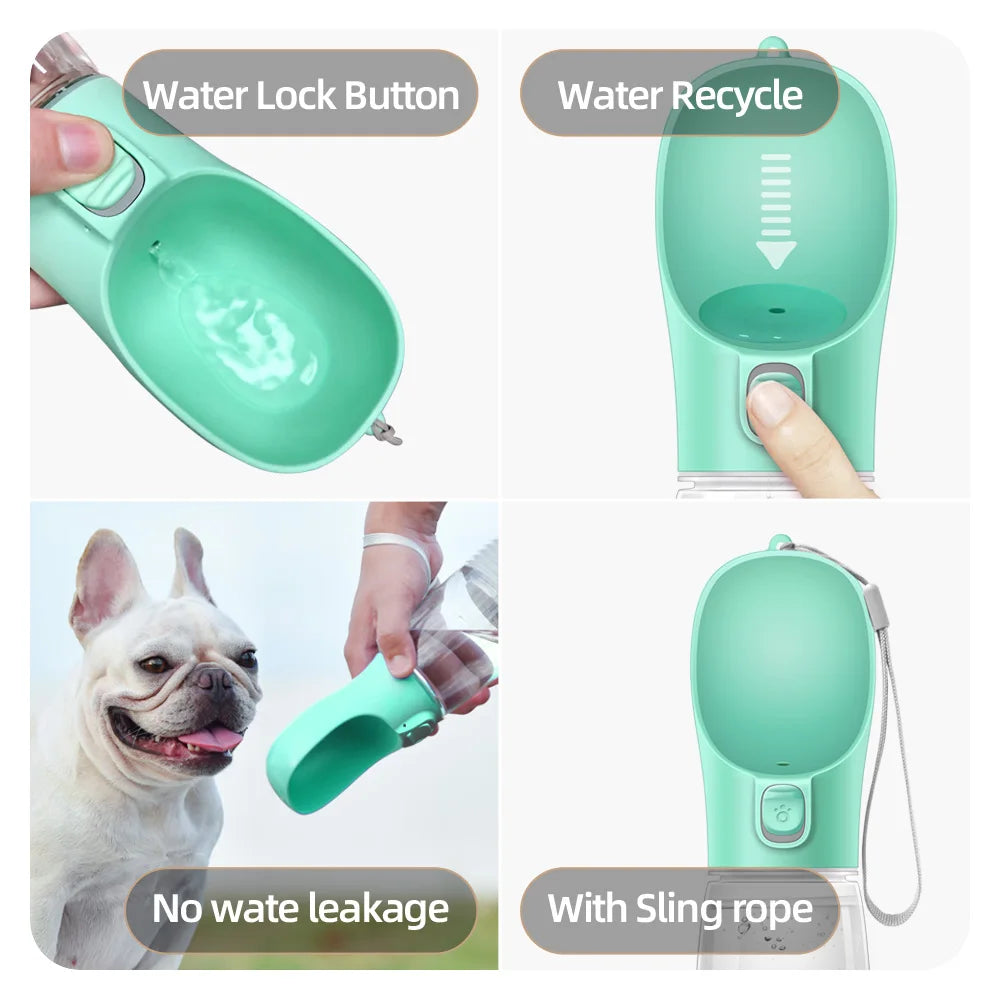 Water Bottle For Pet Dogs Cats Leakproof Water Feeder Bowls Outdoor Travel