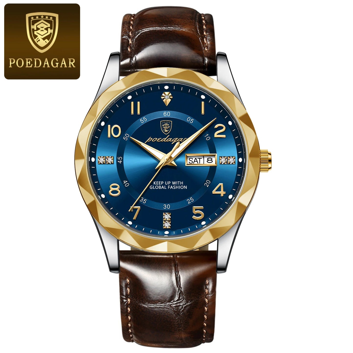 POEDAGAR Luxury  for Men Sport Quartz Leather Man Watch