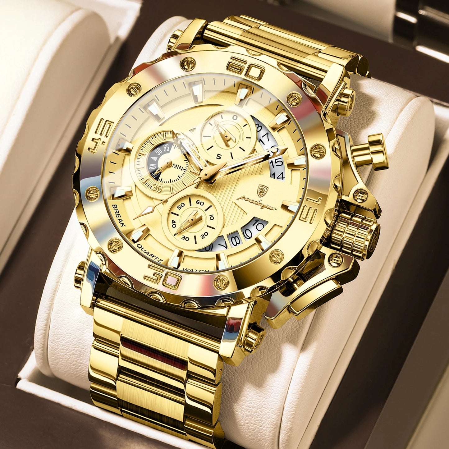 Watch For Men Calendar Luminous Waterproof Quartz Man Wristwatch