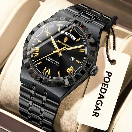 Luxury Fashion Men's Wristwatch Week Date Waterproof Luminous Man Watch