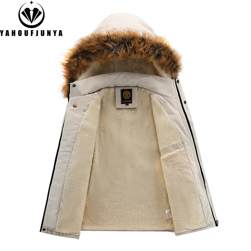 Men Outwear Fleece Warm Removable Hooded Hiking Jacket
