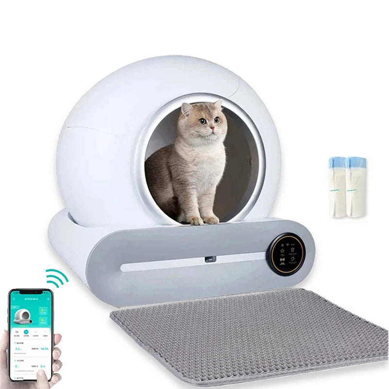 Automatic Smart Cat Litter Box Remotely Self Cleaning App Control Toilet Tray