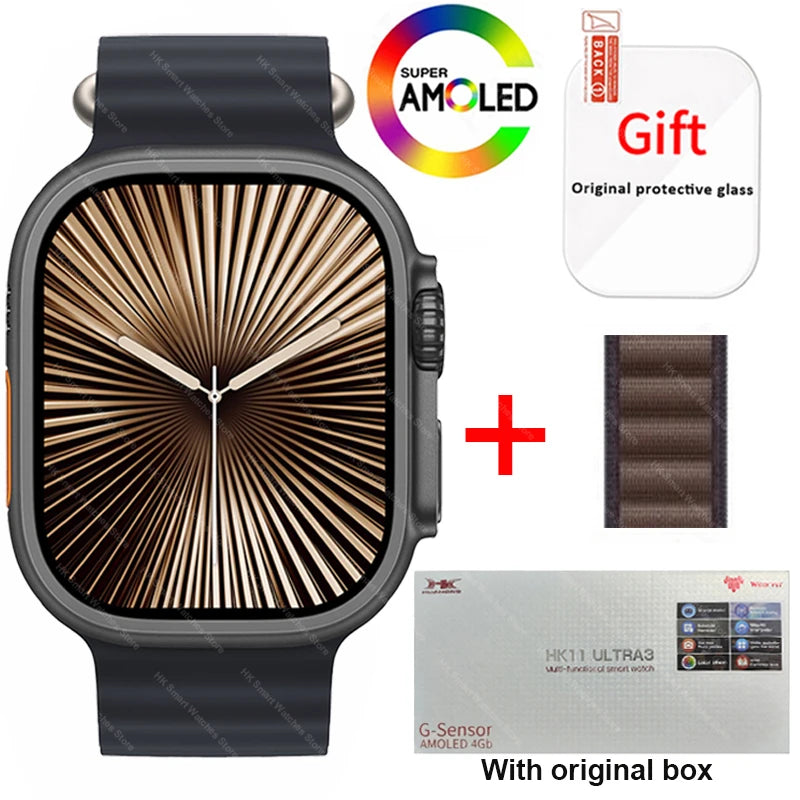 AMOLED  Bluetooth Network Call Clock NFC Compass Smart Watch