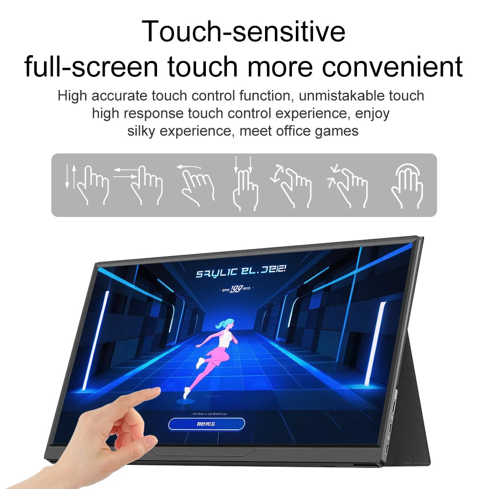 16inch Mobile Portable Monitor Touchscreen IPS Second Game Screen Extended Display