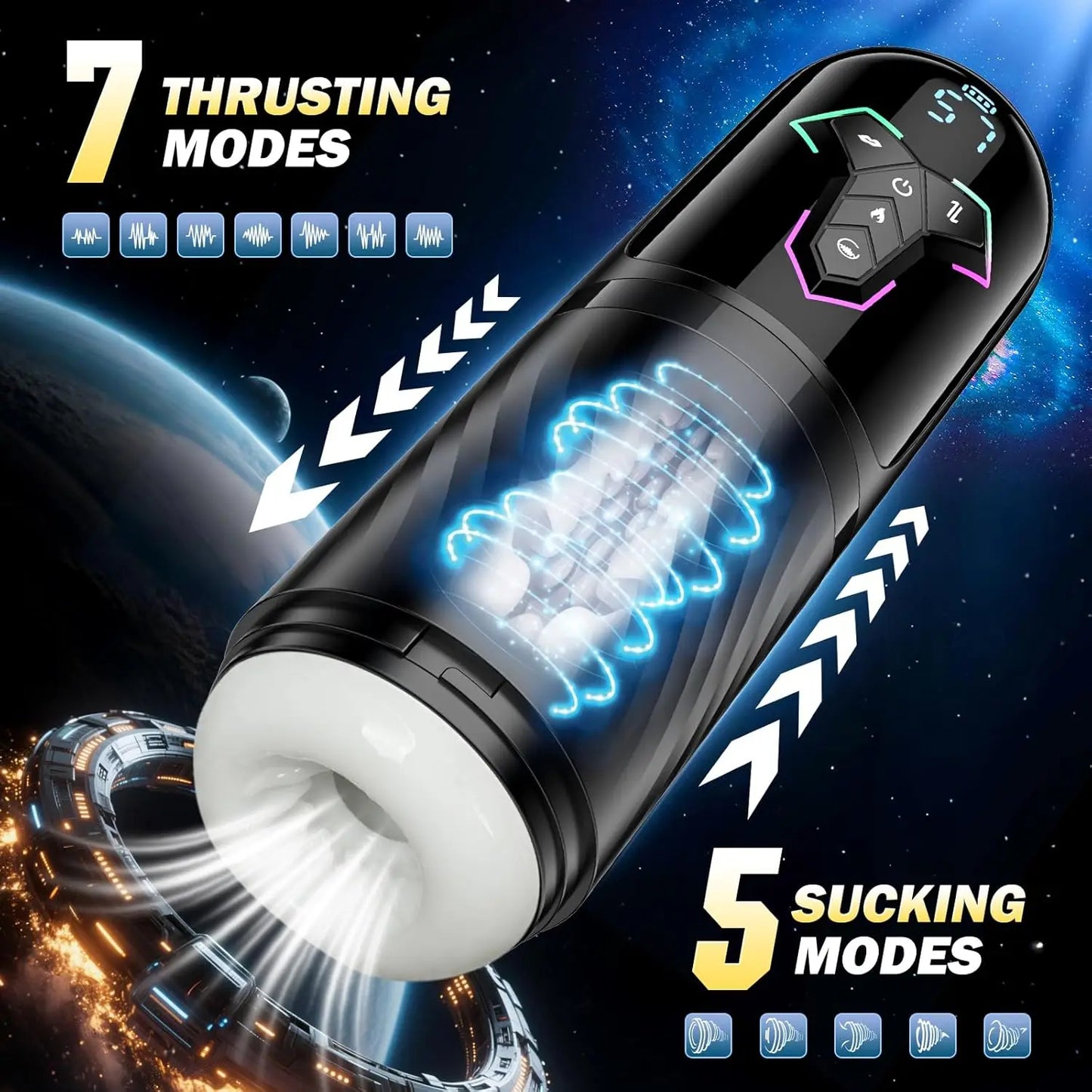 4 IN 1 Automatic Telescopic Male Masturbator Heated Sucking Vibrating Masturbation Cup