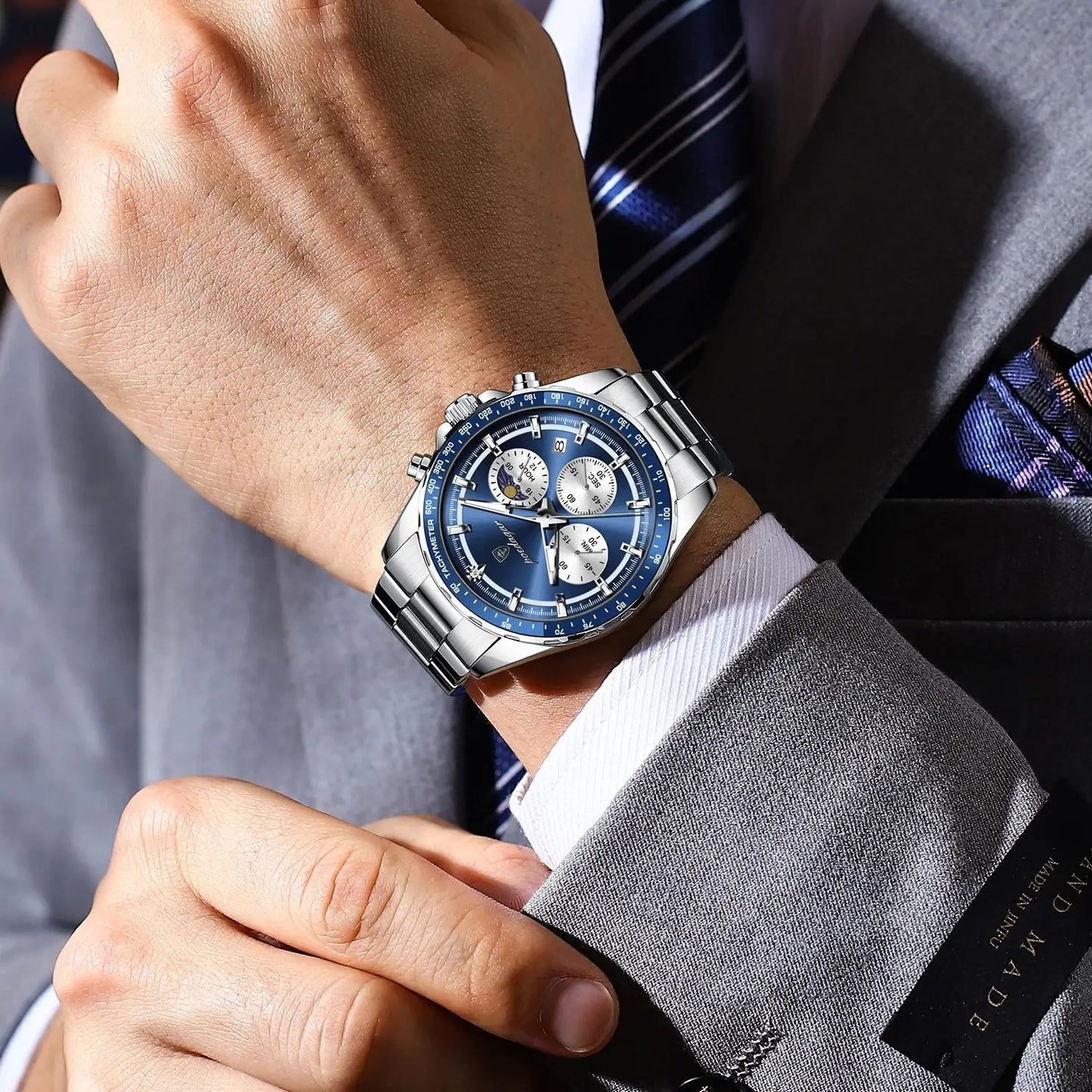 POEDAGAR Luxury Sport Watch For Men Waterproof Luminous Date  Wristwatch